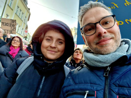 Mit Caro bei der Demo gegen den Rechtsruck unserer Gesellschaft 2024 in Hof