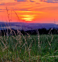 Ein zweiter Lieblingsort: Blick auf Helmbrechts und den Frankenwald von der Almbranzer Höhe